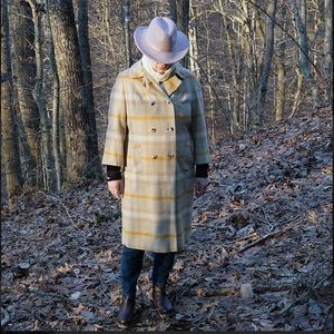 Vintage Cashmere Mink Blend Plaid Coat